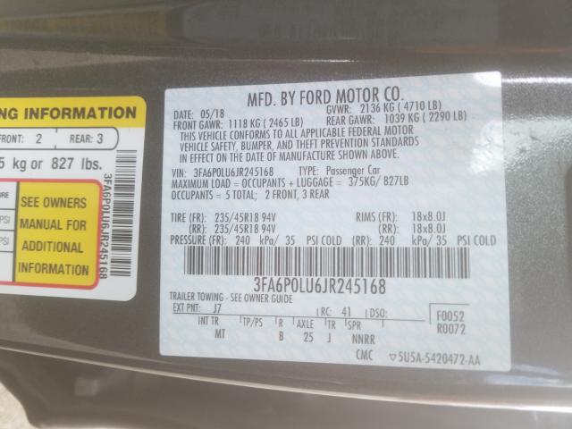 Photo 9 VIN: 3FA6P0LU6JR245168 - FORD FUSION SE 