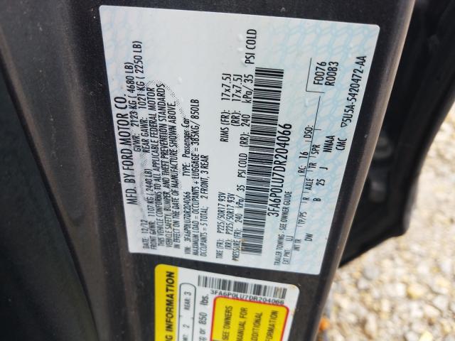 Photo 9 VIN: 3FA6P0LU7DR204066 - FORD FUSION SE 