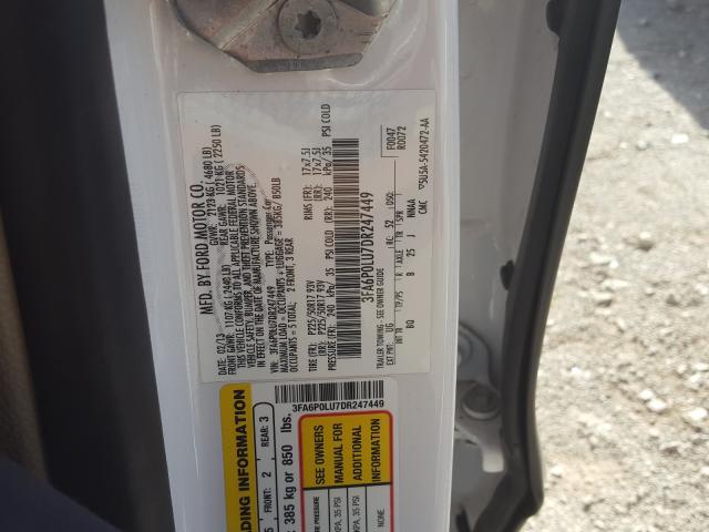 Photo 9 VIN: 3FA6P0LU7DR247449 - FORD FUSION SE 