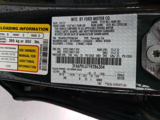 Photo 9 VIN: 3FA6P0LU7FR286304 - FORD FUSION SE 