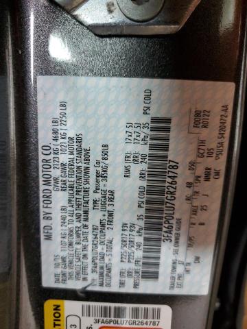 Photo 11 VIN: 3FA6P0LU7GR264787 - FORD FUSION SE 