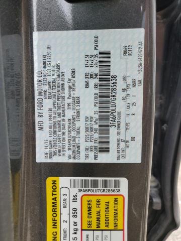 Photo 11 VIN: 3FA6P0LU7GR285638 - FORD FUSION SE 