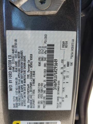 Photo 12 VIN: 3FA6P0LU7GR295649 - FORD FUSION 