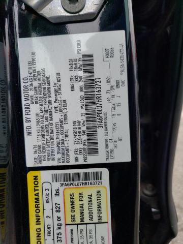 Photo 11 VIN: 3FA6P0LU7HR163721 - FORD FUSION SE 