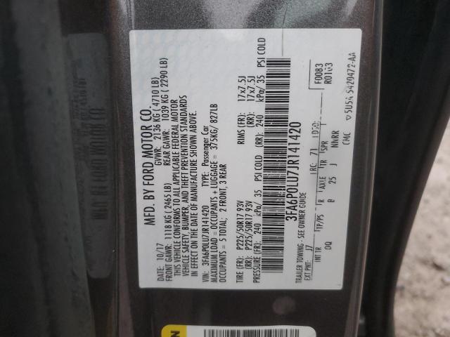 Photo 12 VIN: 3FA6P0LU7JR141420 - FORD FUSION SE 