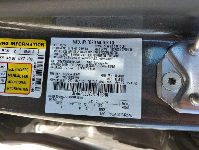 Photo 11 VIN: 3FA6P0LU7JR145340 - FORD FUSION SE 