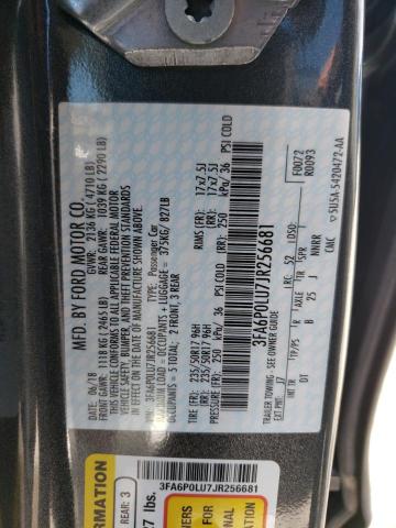 Photo 9 VIN: 3FA6P0LU7JR256681 - FORD FUSION SE 