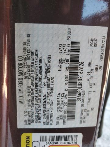 Photo 12 VIN: 3FA6P0LU8DR167626 - FORD FUSION 