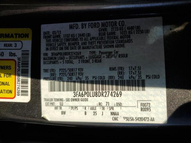 Photo 11 VIN: 3FA6P0LU8DR274269 - FORD FUSION SE 