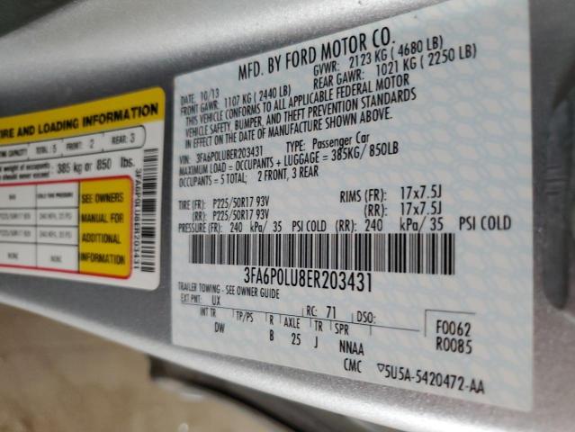 Photo 11 VIN: 3FA6P0LU8ER203431 - FORD FUSION SE 