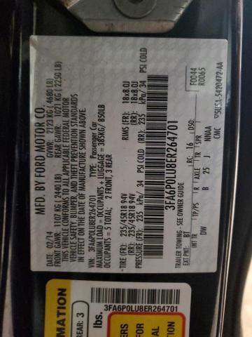 Photo 12 VIN: 3FA6P0LU8ER264701 - FORD FUSION SE 