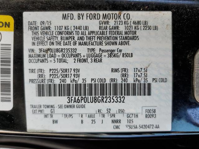 Photo 11 VIN: 3FA6P0LU8GR235332 - FORD FUSION SE 