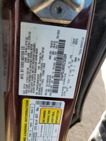 Photo 12 VIN: 3FA6P0LU8HR230309 - FORD FUSION SE 