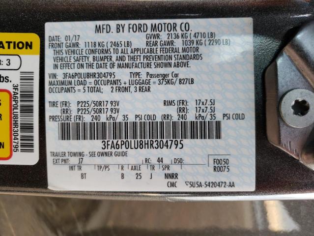 Photo 9 VIN: 3FA6P0LU8HR304795 - FORD FUSION SE 