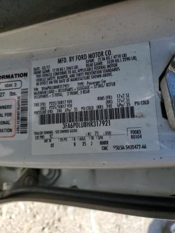 Photo 11 VIN: 3FA6P0LU8HR317921 - FORD FUSION SE 