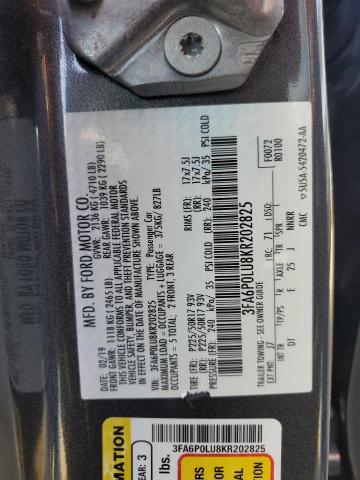 Photo 12 VIN: 3FA6P0LU8KR202825 - FORD FUSION SE 