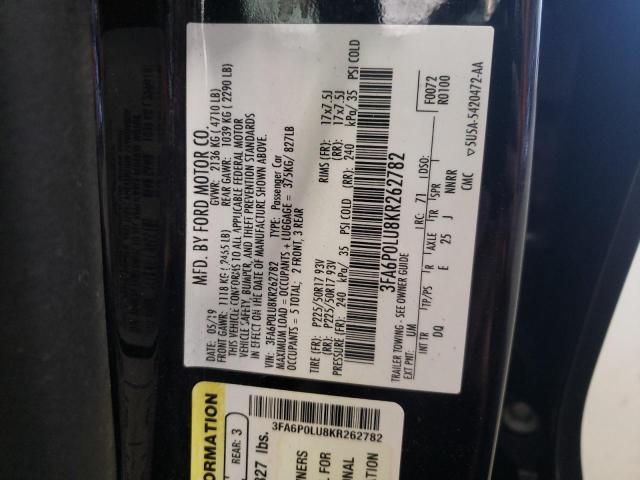 Photo 12 VIN: 3FA6P0LU8KR262782 - FORD FUSION SE 