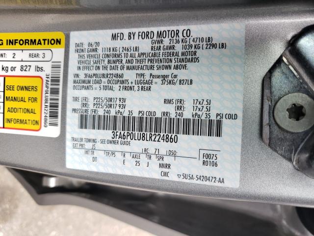 Photo 9 VIN: 3FA6P0LU8LR224860 - FORD FUSION SE 