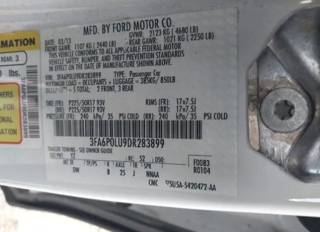 Photo 8 VIN: 3FA6P0LU9DR283899 - FORD FUSION 