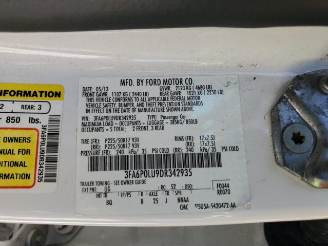 Photo 11 VIN: 3FA6P0LU9DR342935 - FORD FUSION SE 