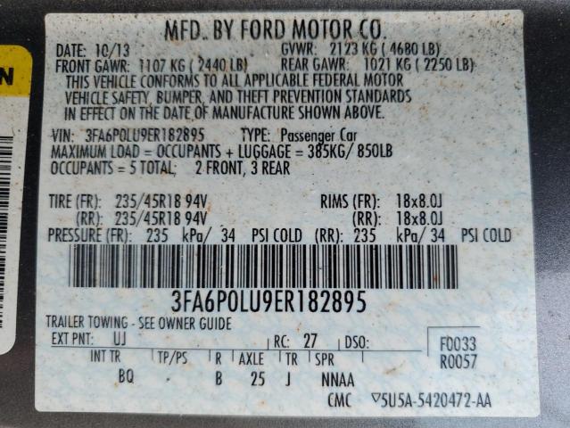 Photo 11 VIN: 3FA6P0LU9ER182895 - FORD FUSION SE 