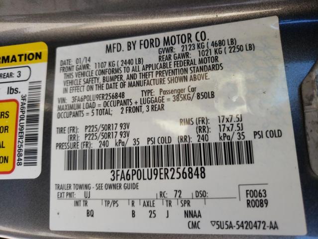 Photo 9 VIN: 3FA6P0LU9ER256848 - FORD FUSION SE 