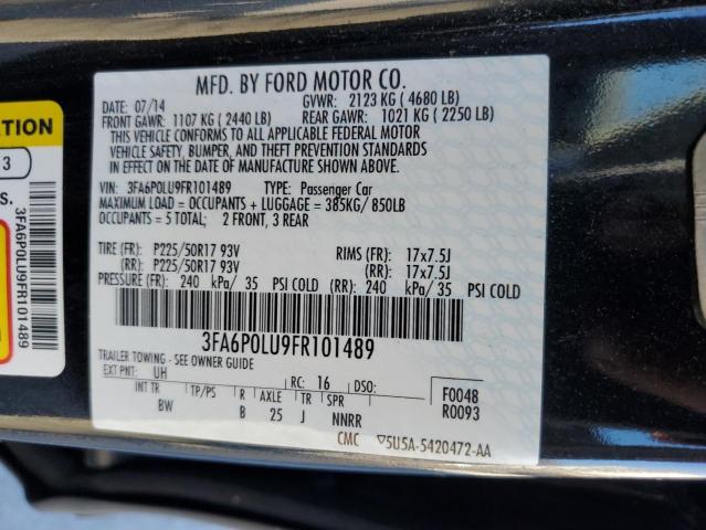 Photo 11 VIN: 3FA6P0LU9FR101489 - FORD FUSION SE 