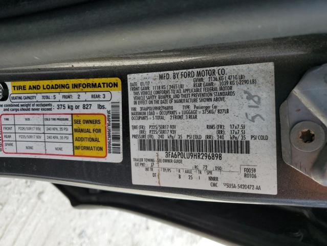 Photo 9 VIN: 3FA6P0LU9HR296898 - FORD FUSION SE 