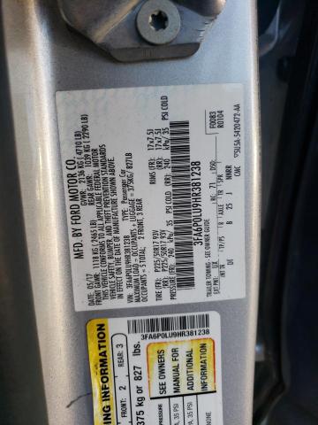 Photo 11 VIN: 3FA6P0LU9HR381238 - FORD FUSION 