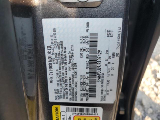 Photo 11 VIN: 3FA6P0LU9JR107429 - FORD FUSION SE 