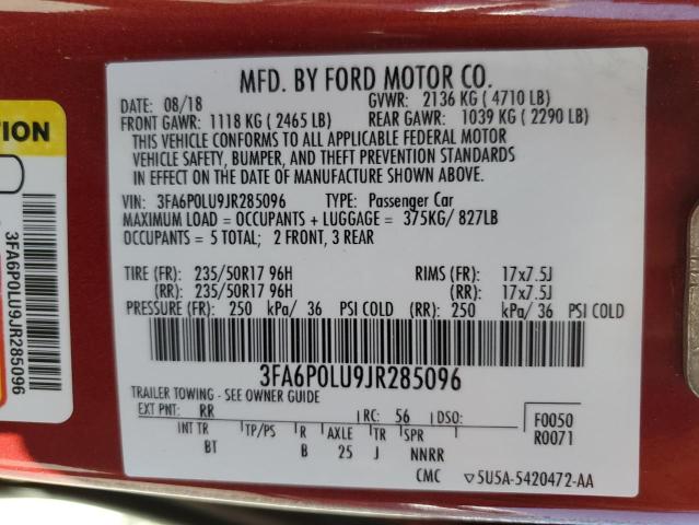 Photo 11 VIN: 3FA6P0LU9JR285096 - FORD FUSION 