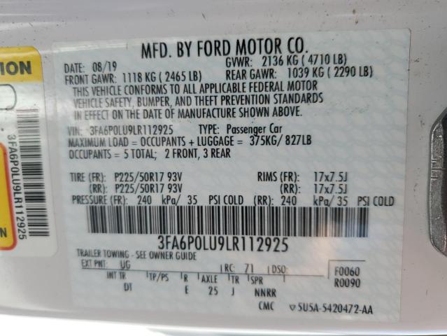 Photo 11 VIN: 3FA6P0LU9LR112925 - FORD FUSION 