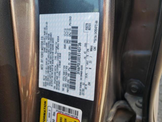 Photo 9 VIN: 3FA6P0LUXER140736 - FORD FUSION SE 