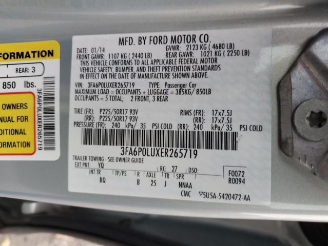 Photo 11 VIN: 3FA6P0LUXER265719 - FORD FUSION 