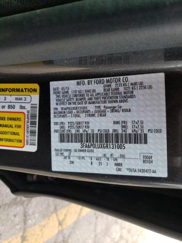 Photo 9 VIN: 3FA6P0LUXGR131005 - FORD FUSION SE 