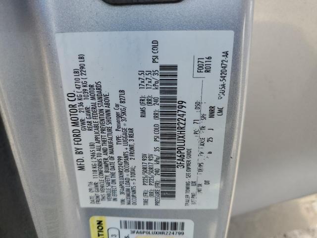 Photo 12 VIN: 3FA6P0LUXHR224799 - FORD FUSION 