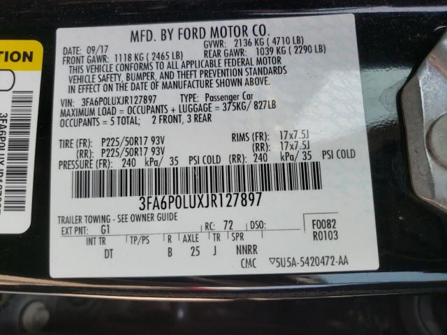 Photo 9 VIN: 3FA6P0LUXJR127897 - FORD FUSION 