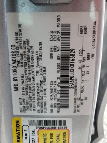 Photo 11 VIN: 3FA6P0LUXKR166829 - FORD FUSION 