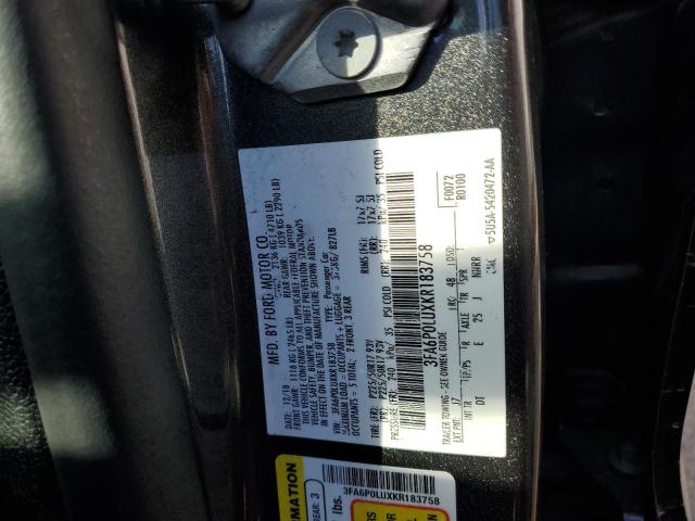 Photo 11 VIN: 3FA6P0LUXKR183758 - FORD FUSION SE 