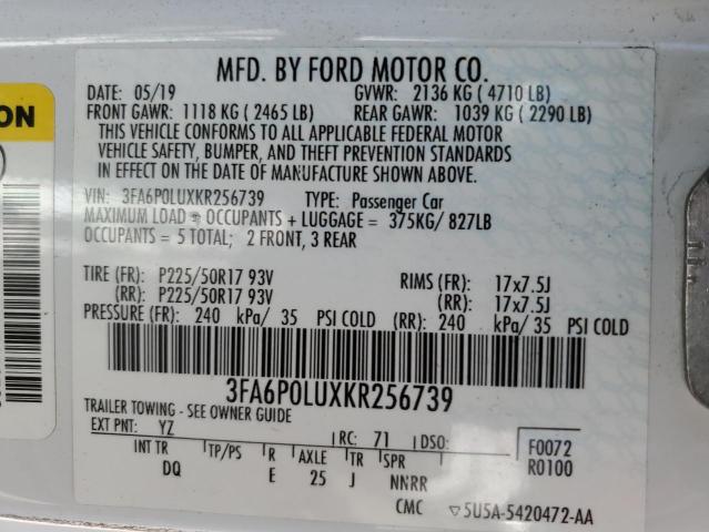 Photo 11 VIN: 3FA6P0LUXKR256739 - FORD FUSION 