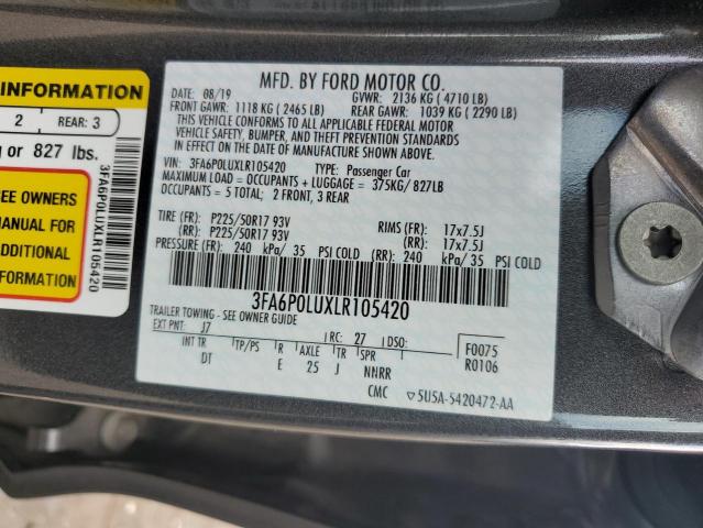 Photo 11 VIN: 3FA6P0LUXLR105420 - FORD FUSION SE 