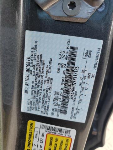 Photo 11 VIN: 3FA6P0MU2KR117185 - FORD FUSION SEL 