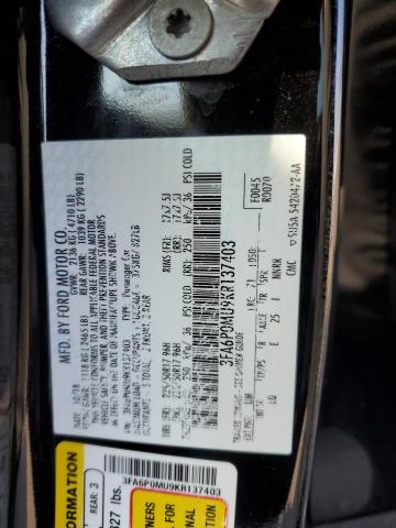 Photo 11 VIN: 3FA6P0MU9KR137403 - FORD FUSION SEL 