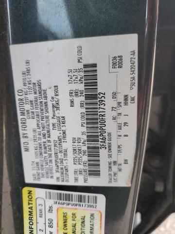 Photo 11 VIN: 3FA6P0PU0FR173952 - FORD FUSION 