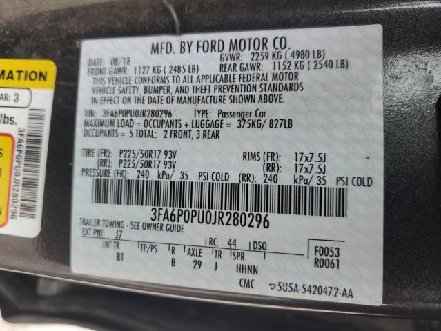 Photo 12 VIN: 3FA6P0PU0JR280296 - FORD FUSION 