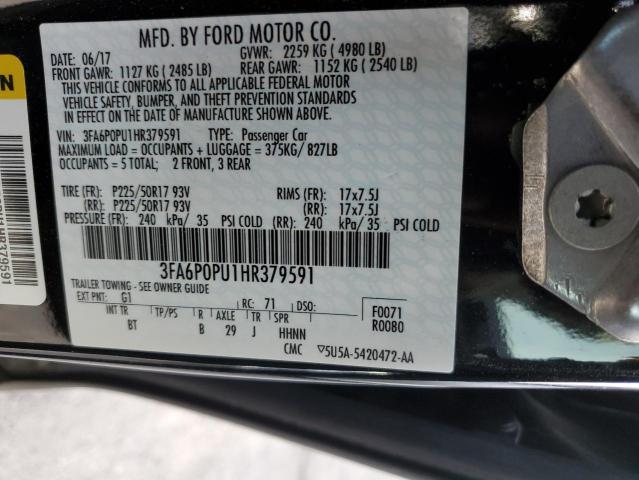 Photo 11 VIN: 3FA6P0PU1HR379591 - FORD FUSION SE 