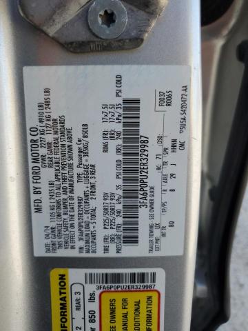 Photo 11 VIN: 3FA6P0PU2ER329987 - FORD FUSION 