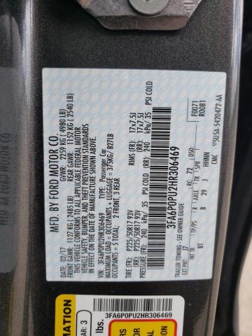 Photo 11 VIN: 3FA6P0PU2HR306469 - FORD FUSION 