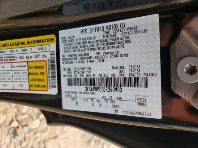 Photo 9 VIN: 3FA6P0PU5JR260903 - FORD FUSION SE 