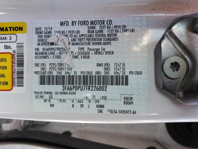 Photo 11 VIN: 3FA6P0PU7FR226002 - FORD FUSION SE 